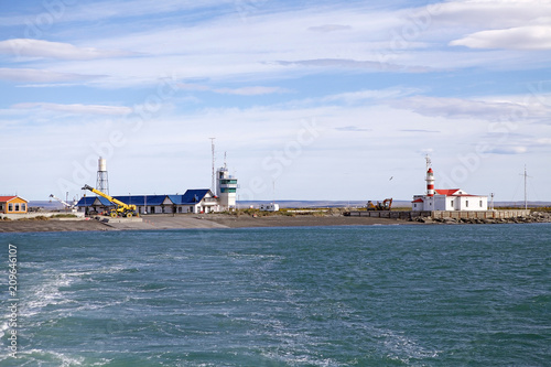 Ferry terminal at Primera Angostura close to Punta Delgada along the Strait of Magellan, Chile