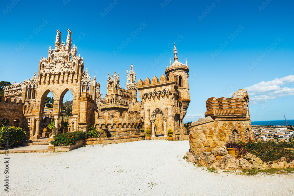 Colomares castle in Benalmadena, dedicated of Christopher Columbus, Spain