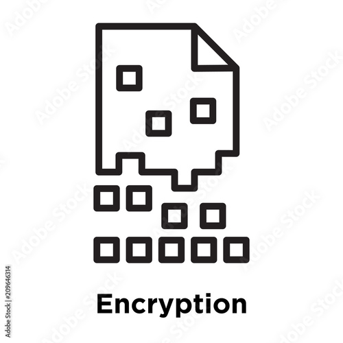 Encryption icon vector sign and symbol isolated on white background, Encryption logo concept, outline symbol, linear sign