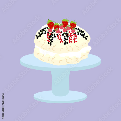 Pavlova dessert illustration