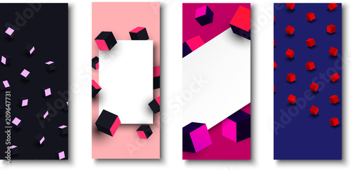 Fototapeta Naklejka Na Ścianę i Meble -  Backgrounds with color geometric 3d cubes pattern.