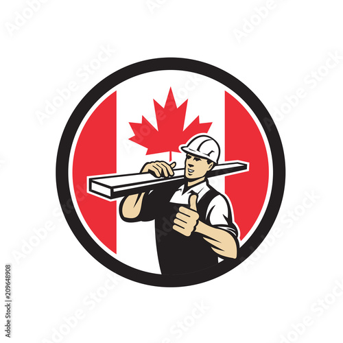Canadian Lumber Yard Worker Canada Flag Icon