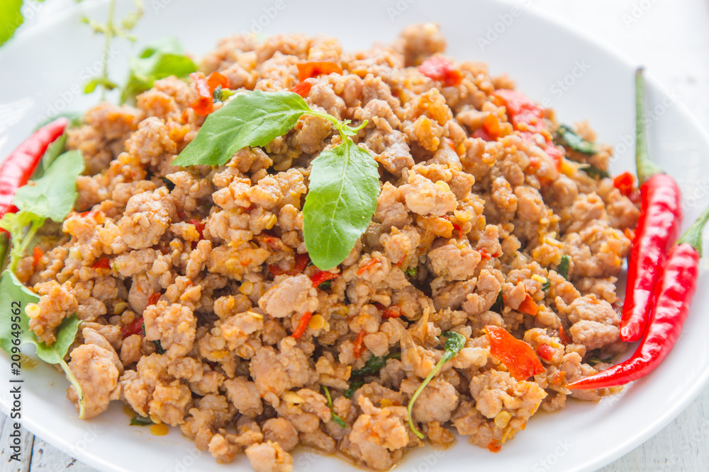 Popular Thai Food, Pork Basil Popular Thai Food, Pork Basil