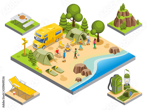 Isometric Outdoor Recreation Concept