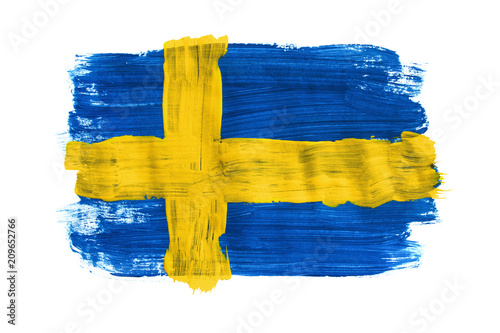 Fotografie Painted Swedish flag isolated
