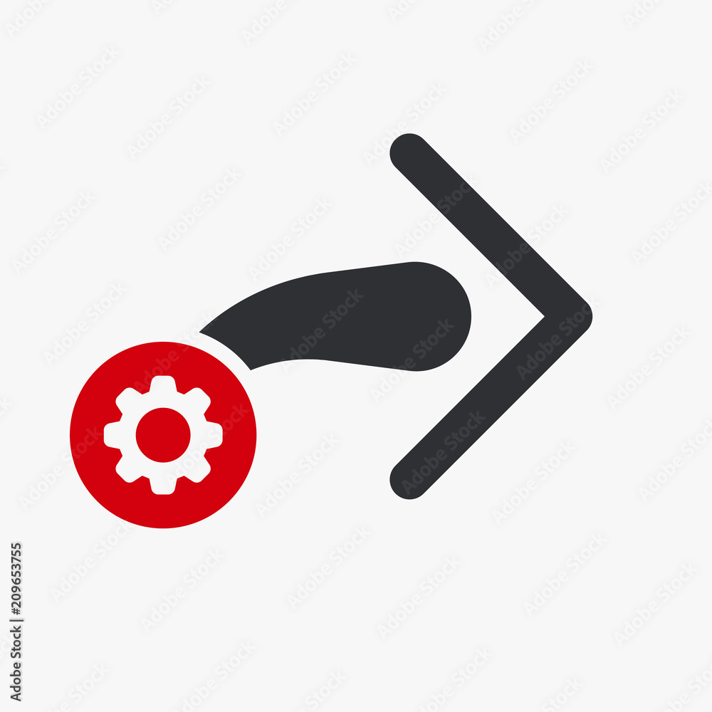 Next icon, arrows icon with settings sign. Next icon and customize, setup, manage, process symbol Next icon, arrows icon with settings sign. Next icon and customize, setup, manage, process symbol