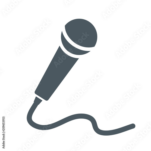 microphone icon on white, stock vector illustration