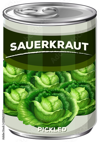 Can of pickled sauerkraut