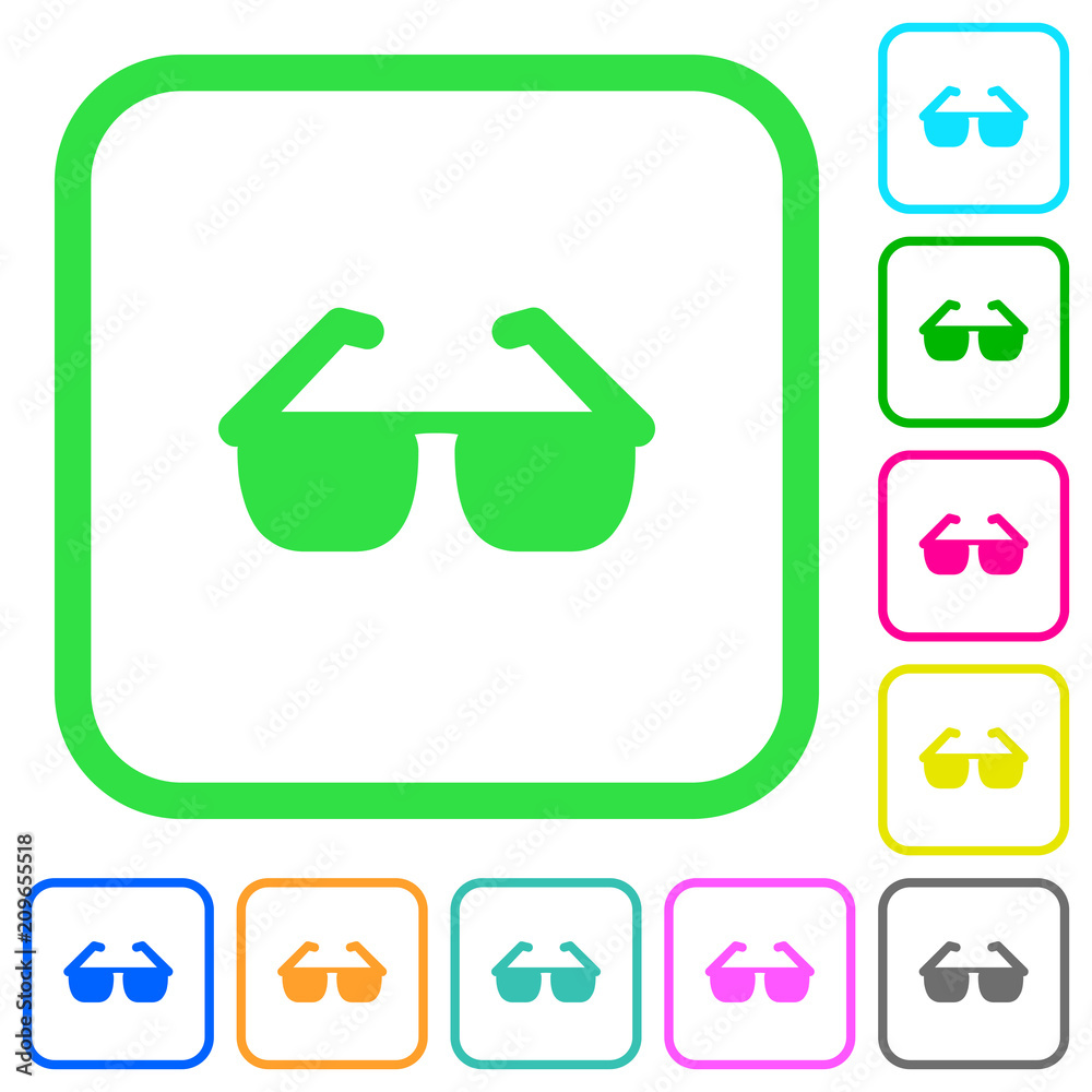 Sunglasses vivid colored flat icons Sunglasses vivid colored flat icons