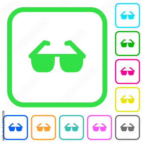 Sunglasses vivid colored flat icons