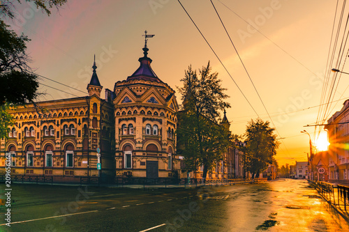 XIX century mansion in Russian Baroque style. Irkutsk, Siberia, Russia.
