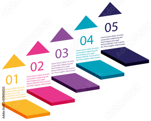 A Colourful Steps on White Background