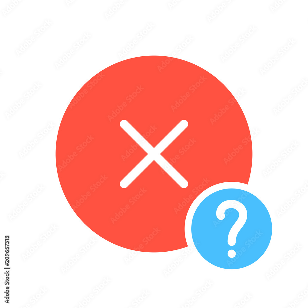Obraz premium Cancel icon, signs icon with question mark. Cancel icon and help, how to, info, query symbol