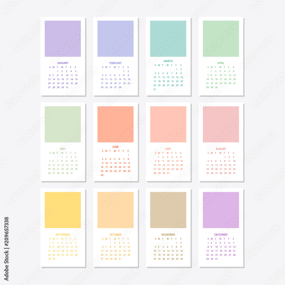 2019 Calendar template design 2019 Calendar template design