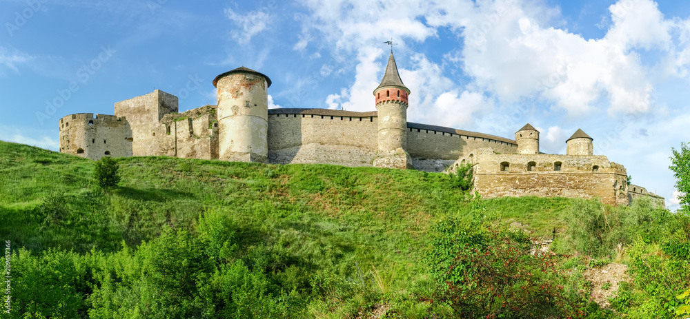 Southern side of medieval Kamianets-Podilskyi fortress, Ukraine