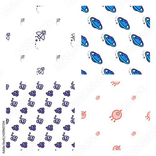 Seamless pattern with space cosmos.