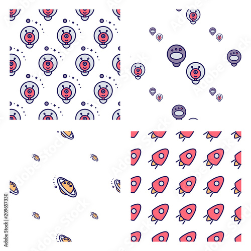 Seamless pattern with space cosmos.