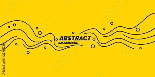 Bright poster with dynamic waves. Illustration minimal flat style