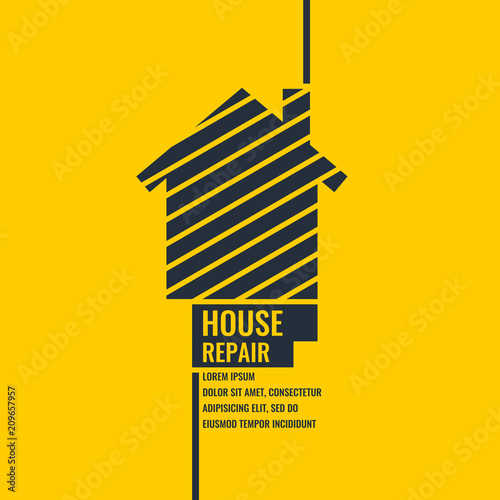 Home repair. The original poster in a flat style.