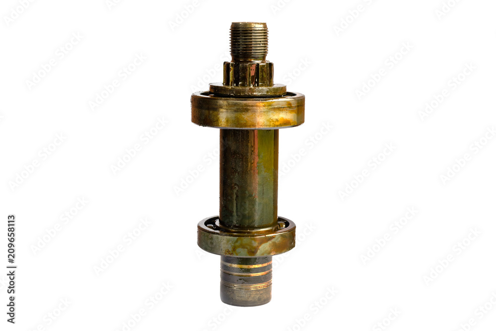 Shaft for tractor two wheeler isolated on white background. Studio shot. Shaft for tractor two wheeler isolated on white background. Studio shot.