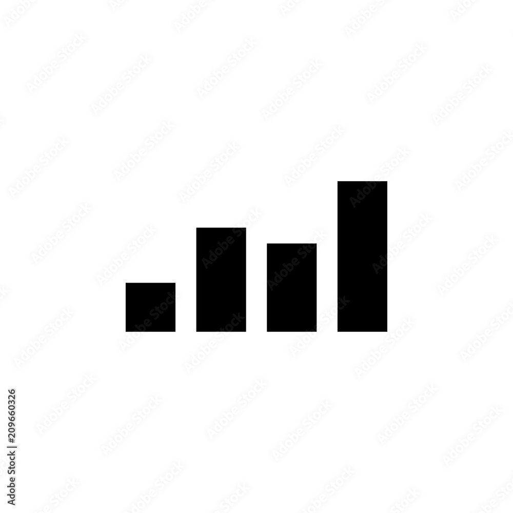 Graph vector icon, growing bar symbol. Simple illustration for web or mobile app Graph vector icon, growing bar symbol. Simple illustration for web or mobile app