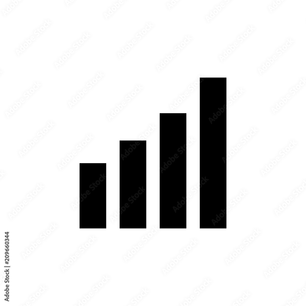 Graph vector icon, growing bar symbol. Simple illustration for web or mobile app Graph vector icon, growing bar symbol. Simple illustration for web or mobile app