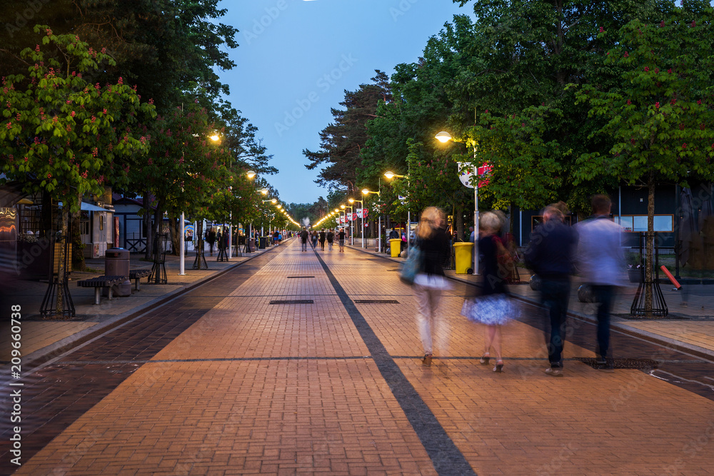 Central pedestrian street Palanga. Lithuania