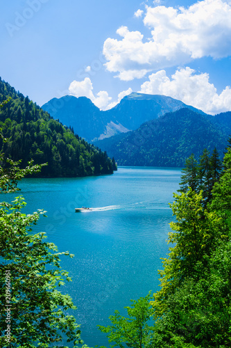 Ritsa lake, Abkhazia. beautiful landscape