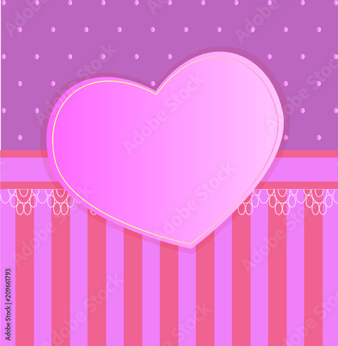 children's pattern pink background with heart. Idea for children's metrics. B...