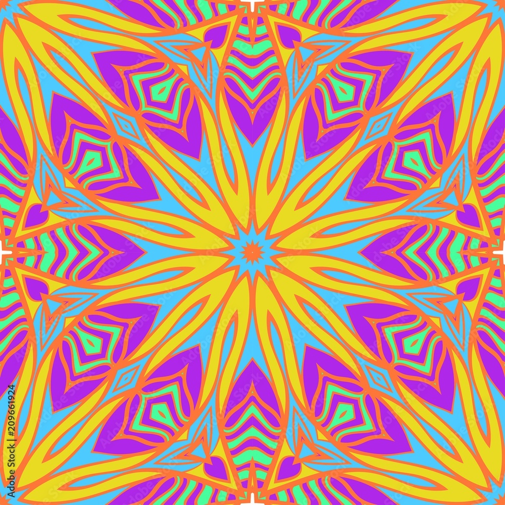 Vector Ornamental Seamless floral Pattern. Endless Texture. Geometric Ornament. For the interior design, printing, web and textile Vector Ornamental Seamless floral Pattern. Endless Texture. Geometric Ornament. For the interior design, printing, web and textile