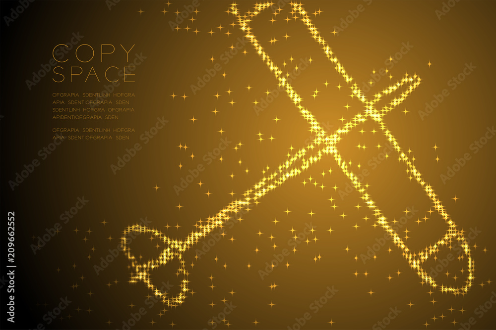 Star Flying Shape Abstract Shiny Star pattern Glider plane shape, business travel concept ...