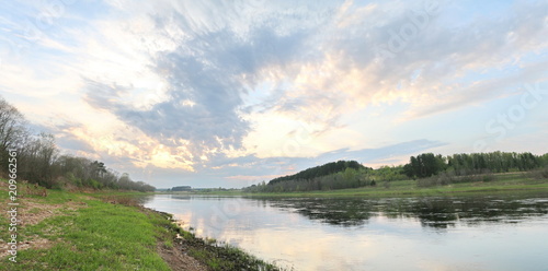 panorama of the spring river