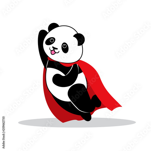 Fototapeta Naklejka Na Ścianę i Meble -  Panda dressed like superhero with capes.