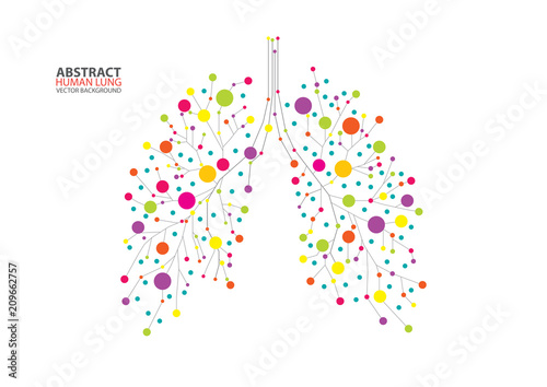 Abstract human lung vector with dots and lines