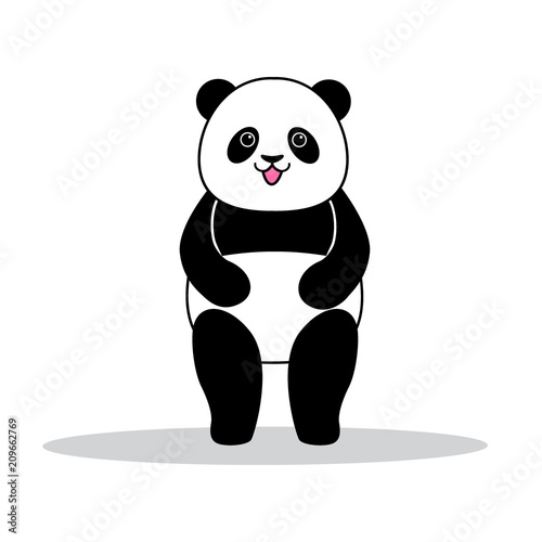 Fototapeta Naklejka Na Ścianę i Meble -  Panda simple.Design element for baby shower card, scrapbook, invitation, baby goods and childish accessories. Isolated on white background. Vector illustration.