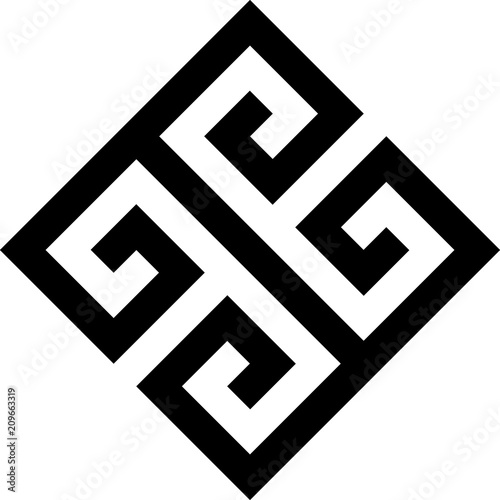 Greek key. Typical egyptian, assyrian and greek motives vector symbol.