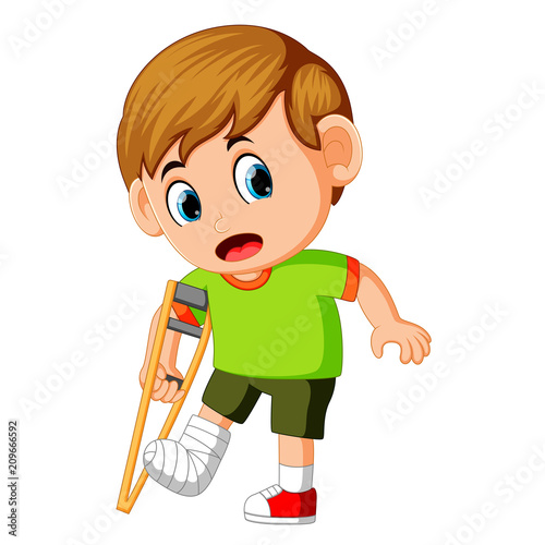 boy with broken leg