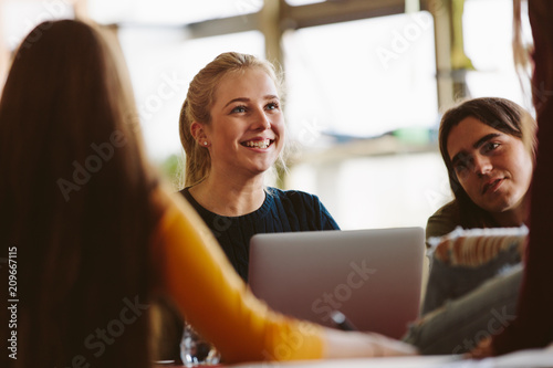 Students relaxing after lecture