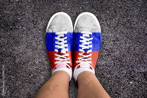 Russian flag colors on sneakers