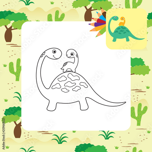 Cute Dino coloring book