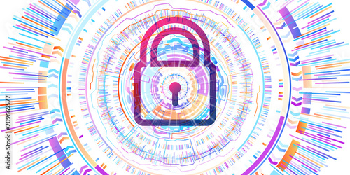 Internet security online concept background. Personal data security Illustrates cyber data security or information privacy idea. Abstract hi speed internet technology. Vector illustration