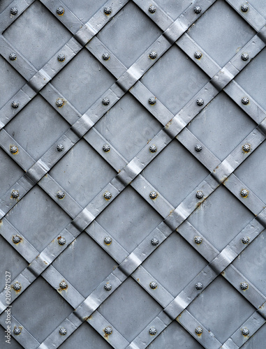 Metal expanded lath on Â blue background