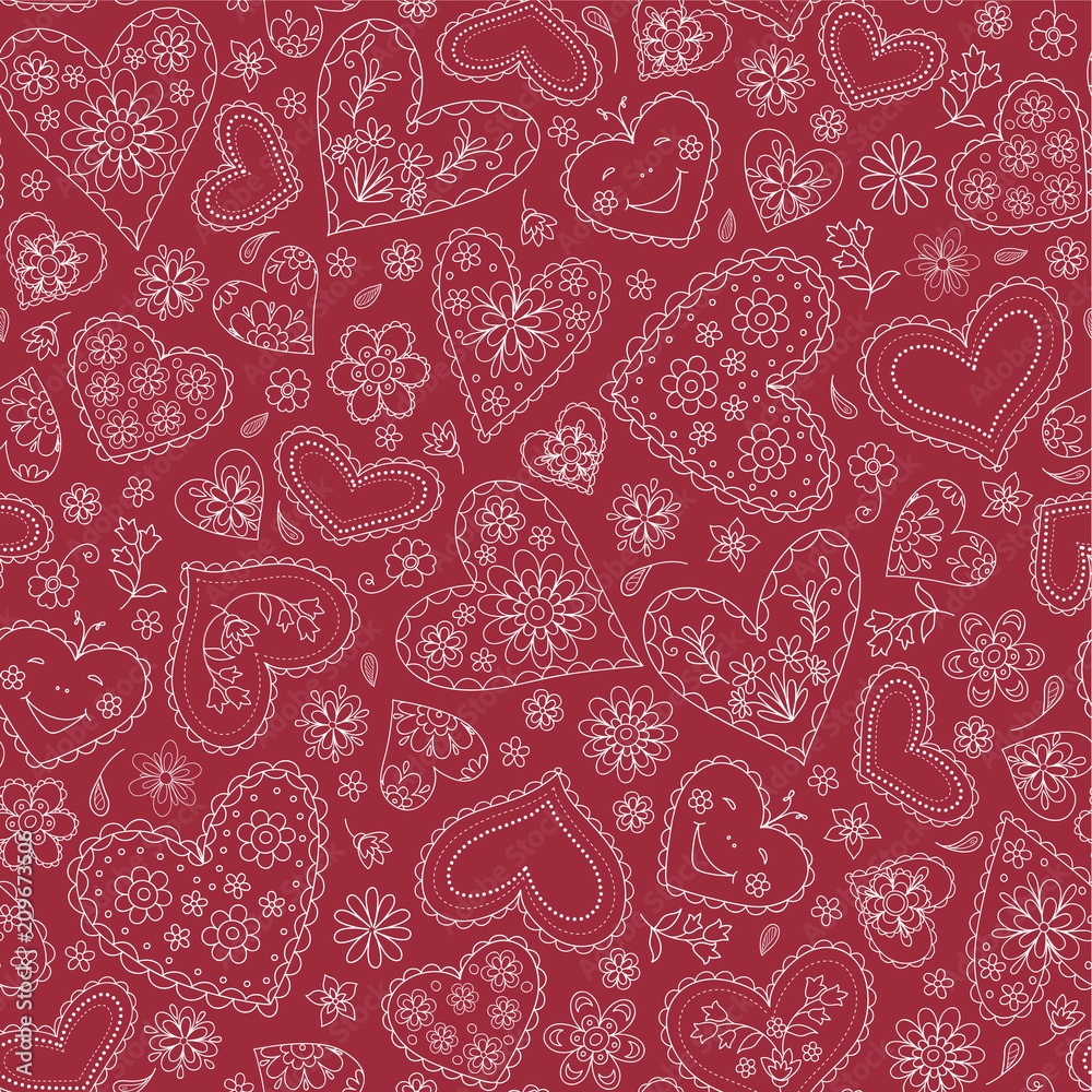 seamless abstract red background with hearts seamless abstract red background with hearts
