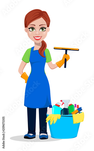 Cleaning company staff in uniform