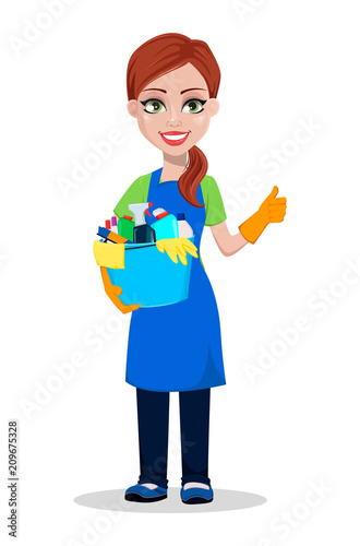 Cleaning company staff in uniform
