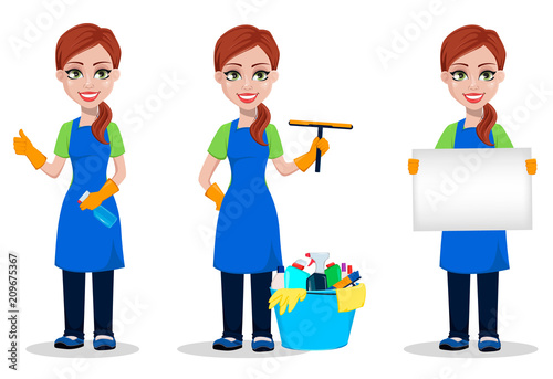 Cleaning company staff in uniform