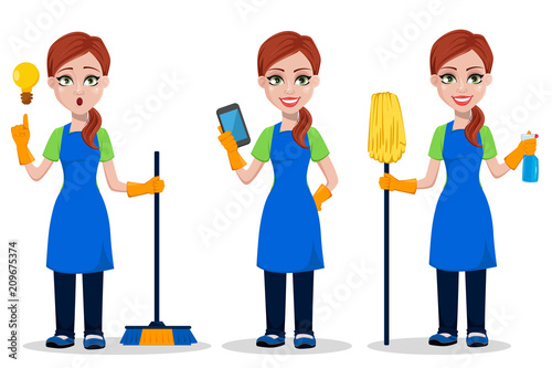 Cleaning company staff in uniform