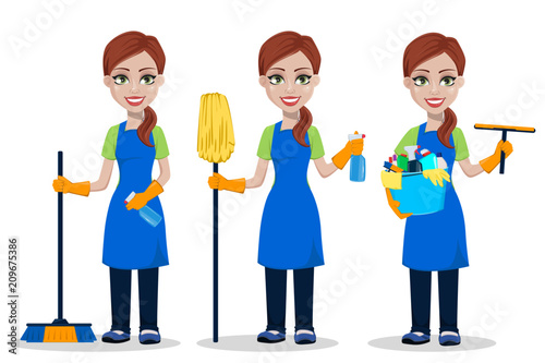 Cleaning company staff in uniform