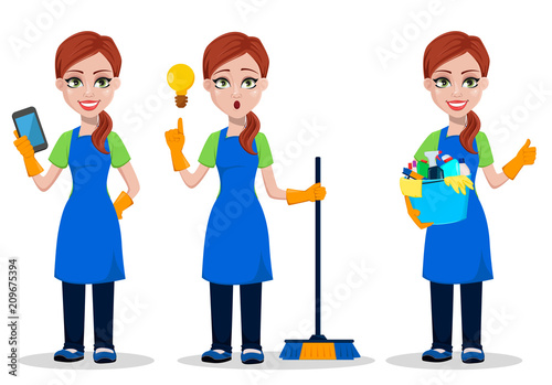 Cleaning company staff in uniform