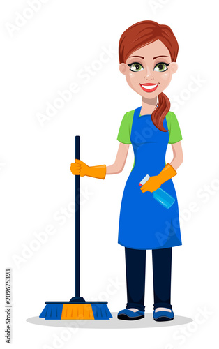 Cleaning company staff in uniform